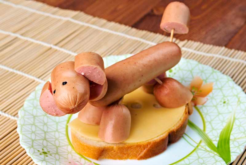 Ideas de platos divertidos con salchichas para niños
